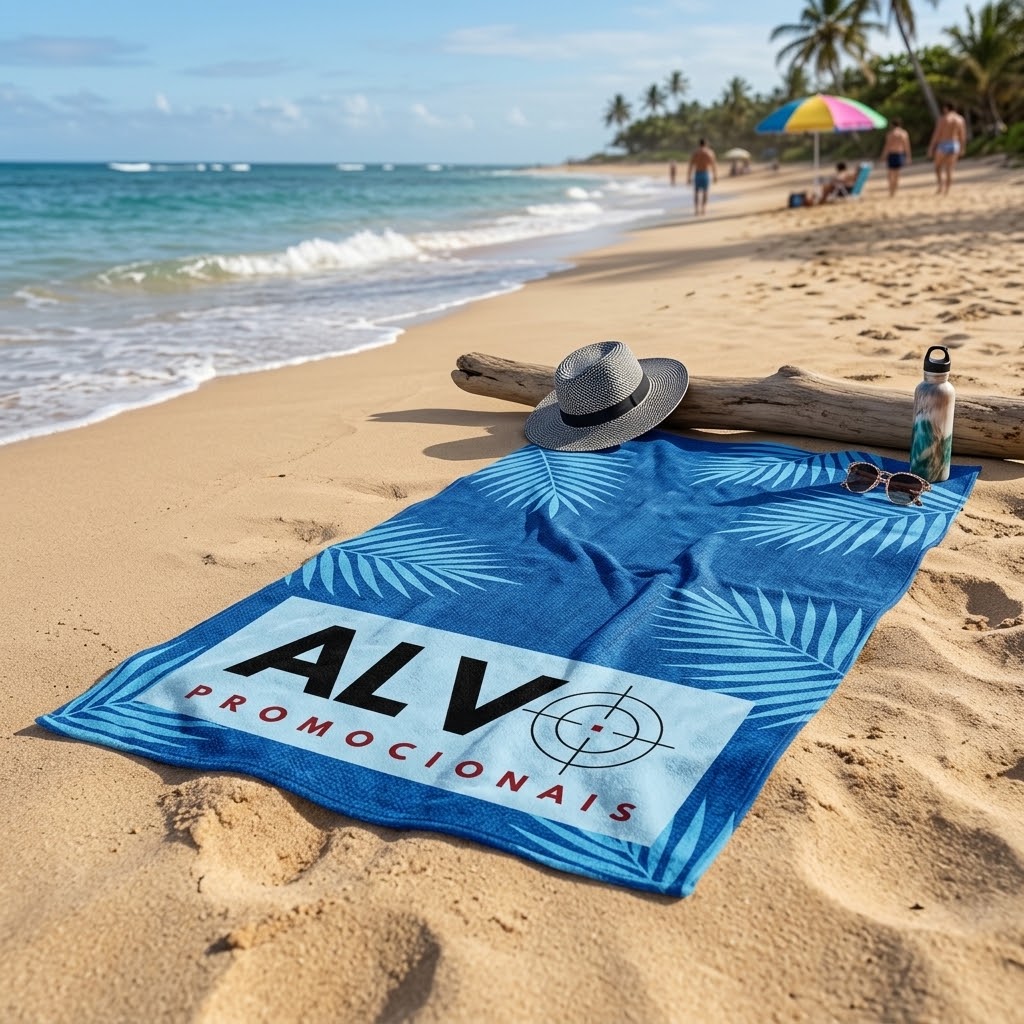 Toalha de Praia Personalizada com logo da empresa