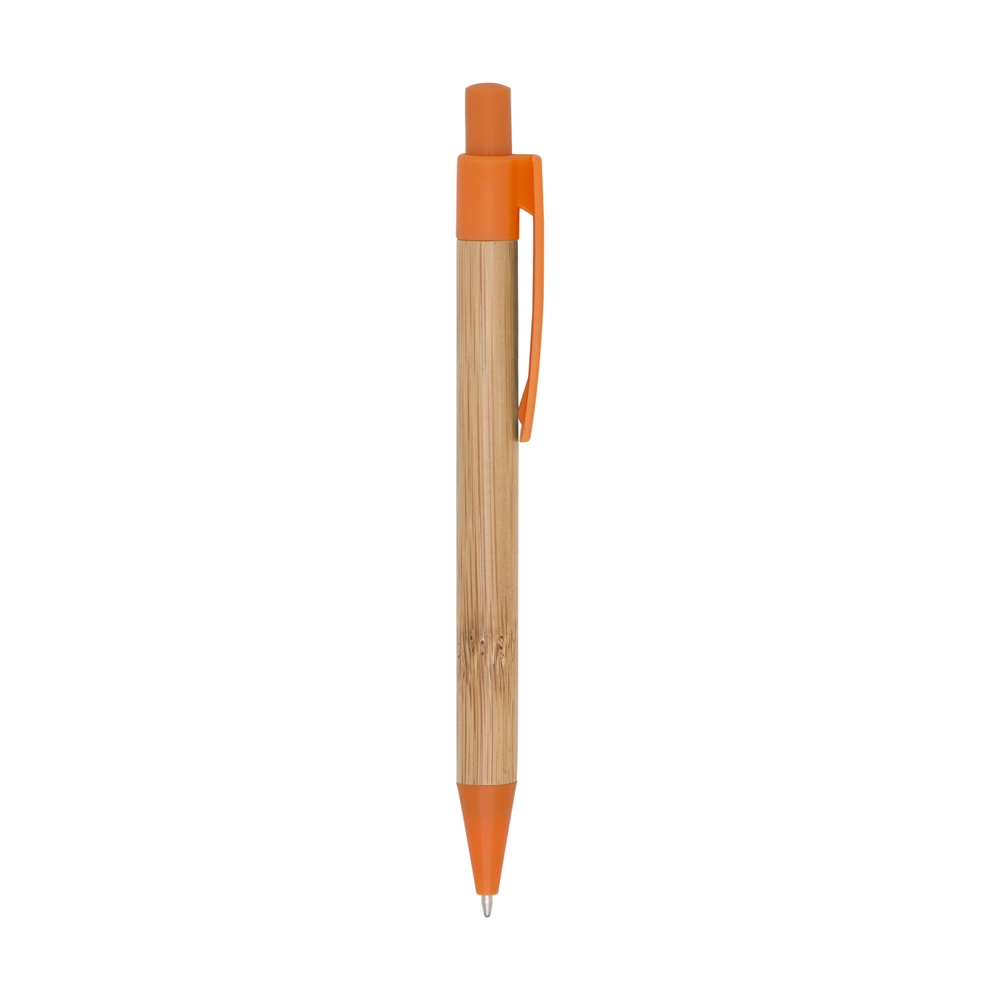 Caneta Bambu C Detalhes Plasticos Personalizada com logo da empresa