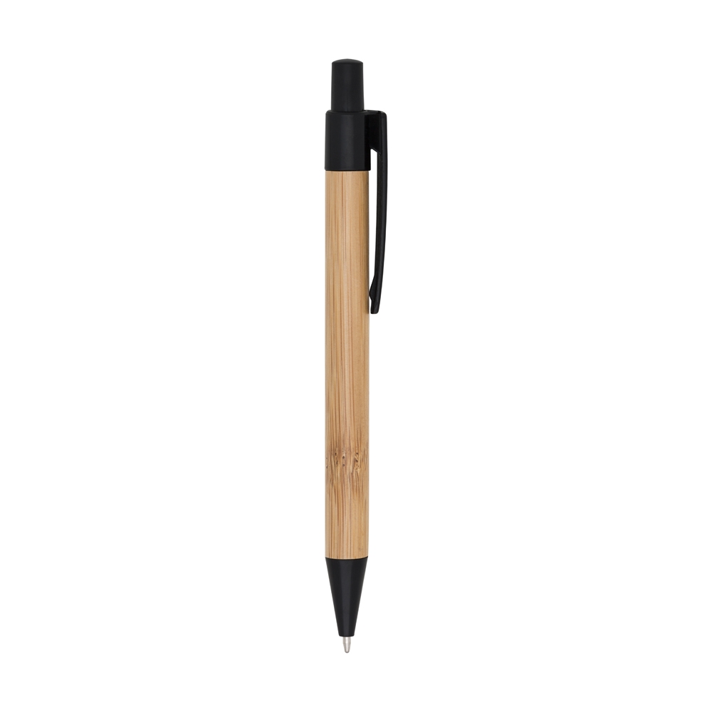 Caneta Bambu C Detalhes Plasticos Personalizada com logo da empresa