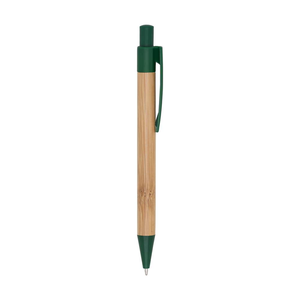 Caneta Bambu C Detalhes Plasticos Personalizada com logo da empresa