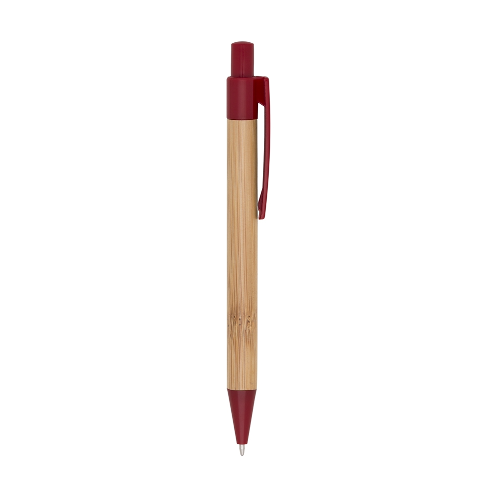 Caneta Bambu C Detalhes Plasticos Personalizada com logo da empresa