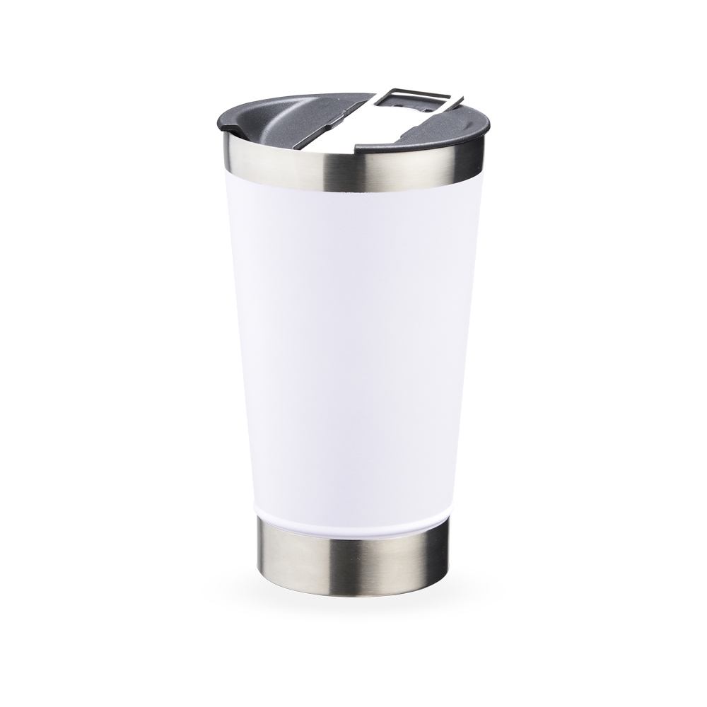 Copo Térmico 500 ml Liso com Abridor Personalizado com logo da empresa
